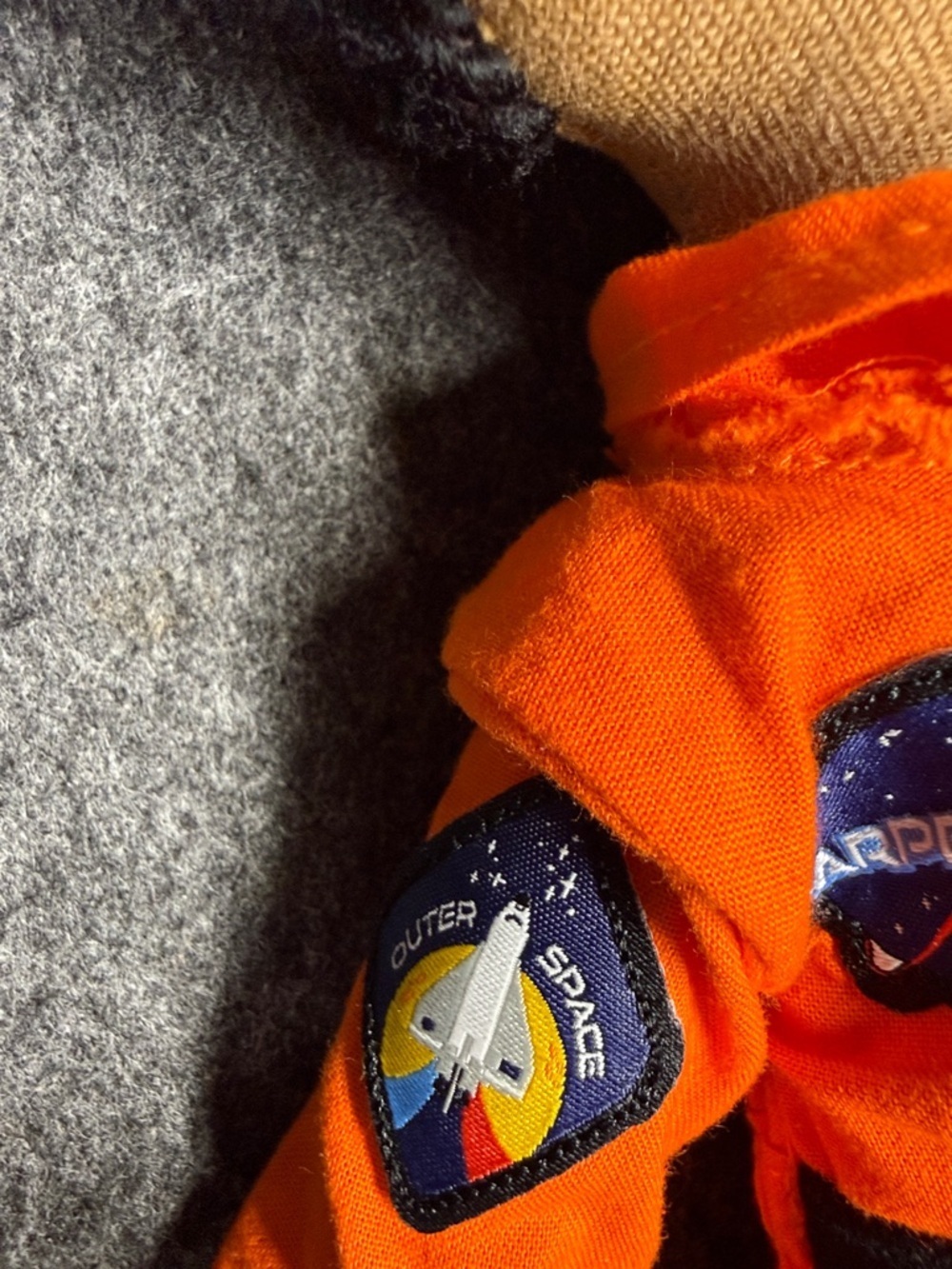 Harperiman Space Plush Doll in Bright Orange Pilot Jumpsuit with Black Hair - Picture 5 of 7